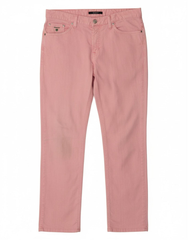 GANT Damen Dawn Regular Fit Straight Casual Hose W29 L32 Rosa Baumwolle