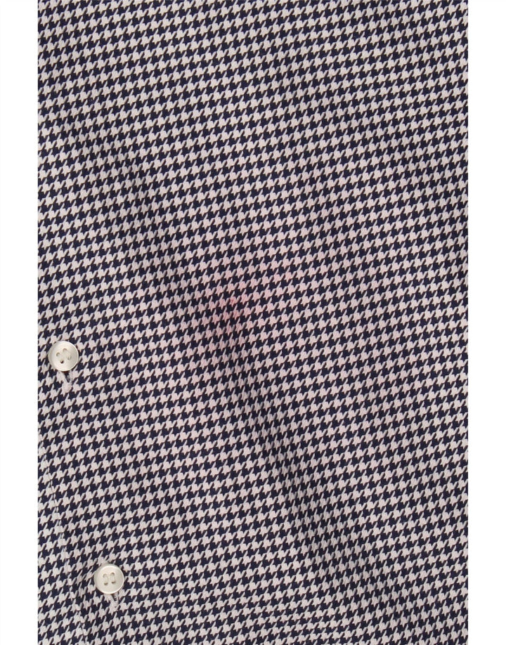 Calvin Klein Herrenhemd Größe 38 15 Mittel Marineblau Hahnentritt Designer