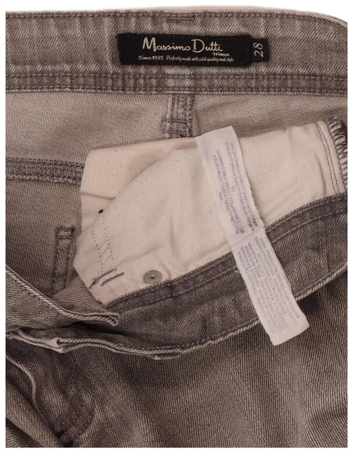 Massimo Dutti Damen Skinny Jeans W28 L33 Graue Baumwolle