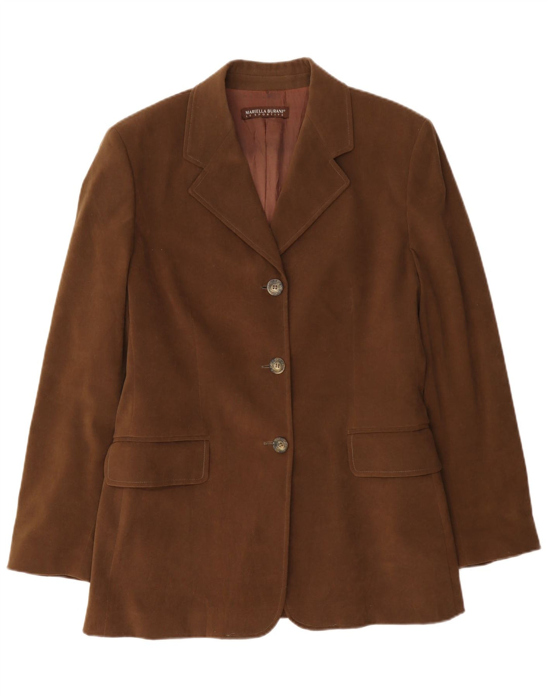 Mariella Burani Damen 3-Knopf-Blazerjacke EU 40 Mittelbraun