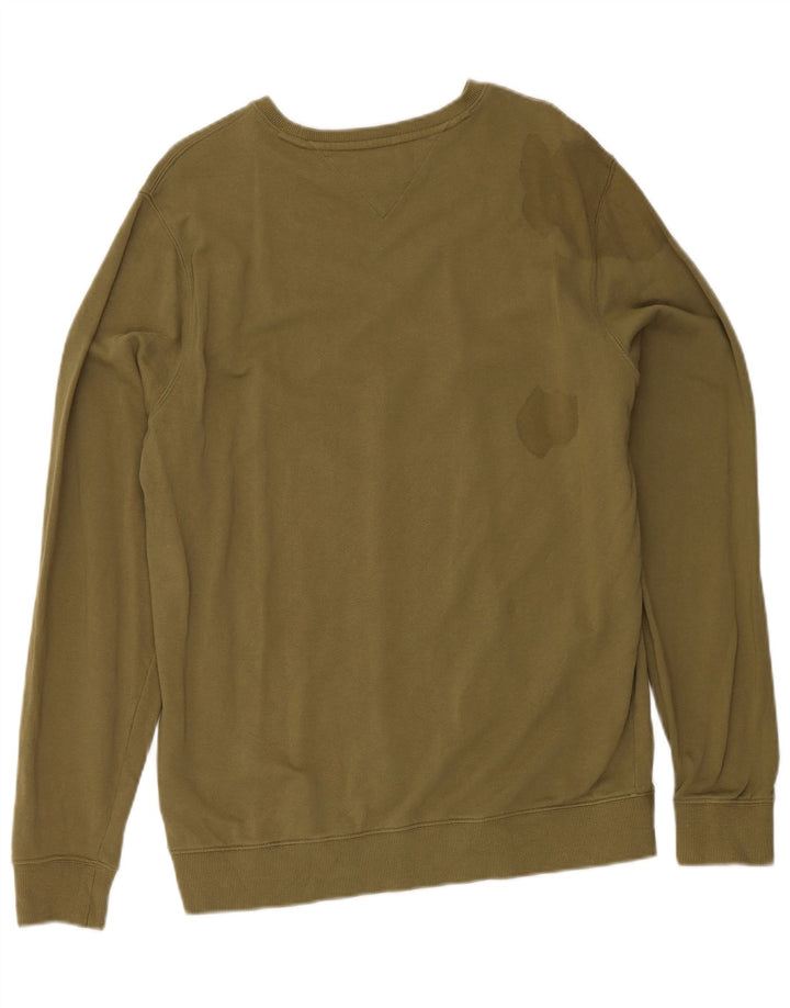 Tommy Hilfiger Herren-Sweatshirt, Pullover, groß, Khaki, Baumwolle