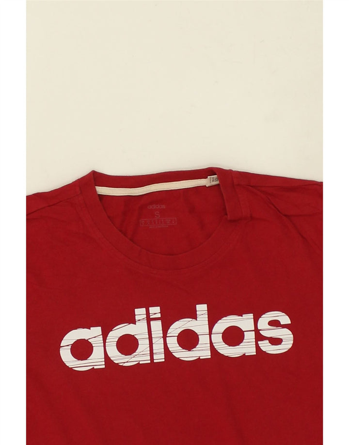 ADIDAS Mens Graphic T-Shirt Top Small Red Cotton Vintage Adidas and Second-Hand Adidas from Messina Hembry 