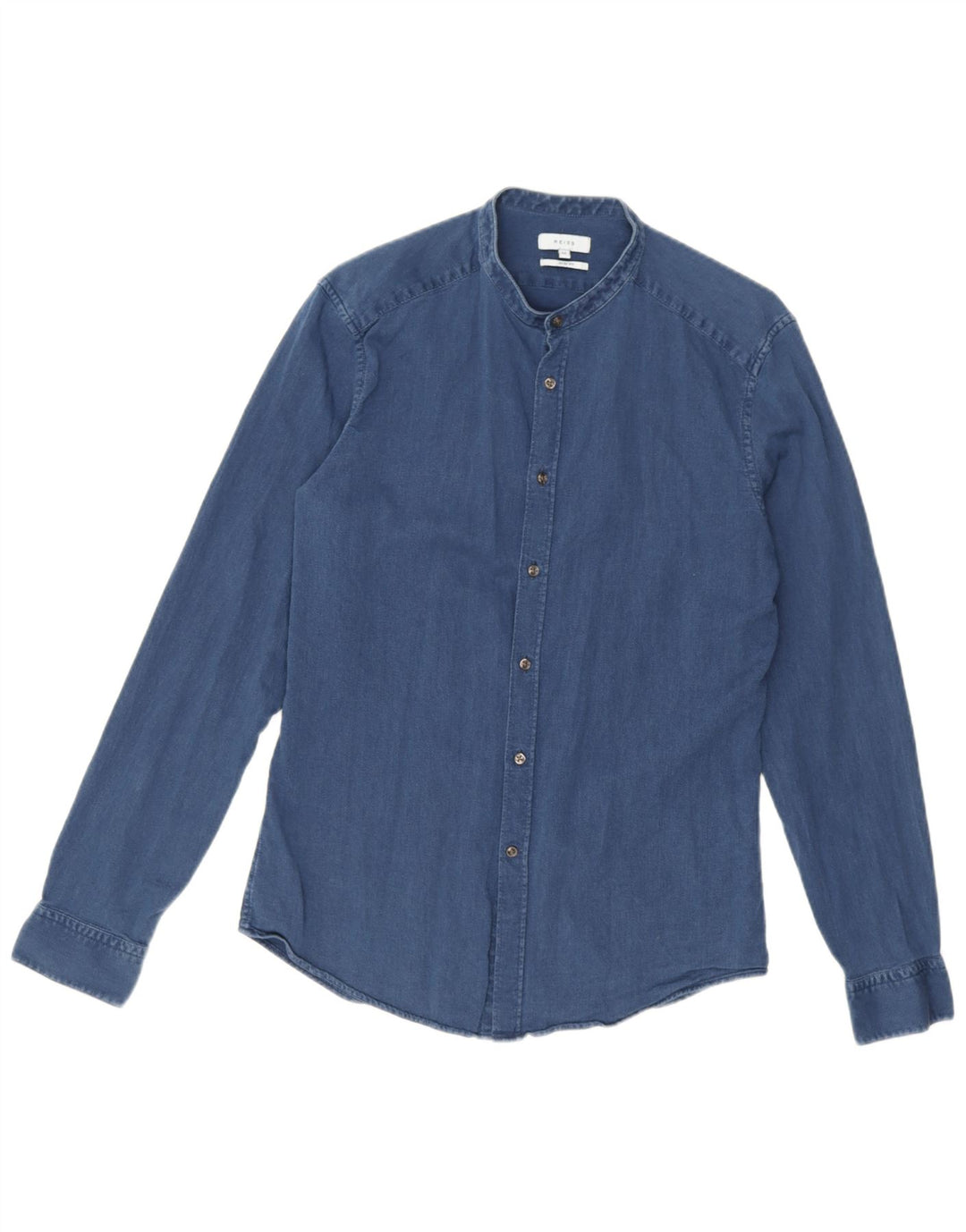 Reiss Herren-Slim-Fit-Hemd aus mittelblauer Baumwolle