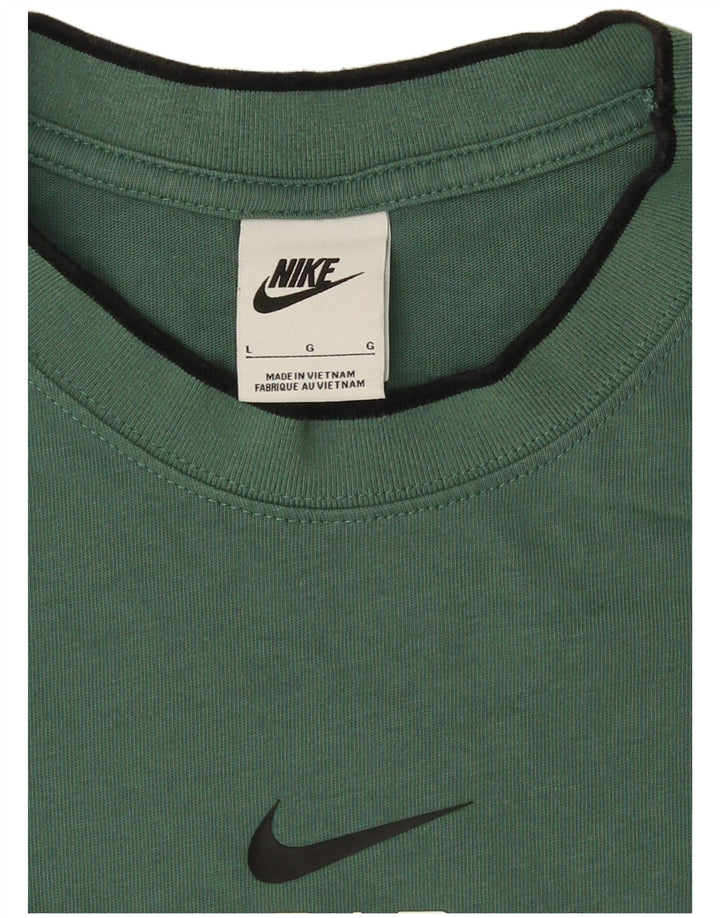 Nike Herren T-Shirt Top Large Grün Baumwolle