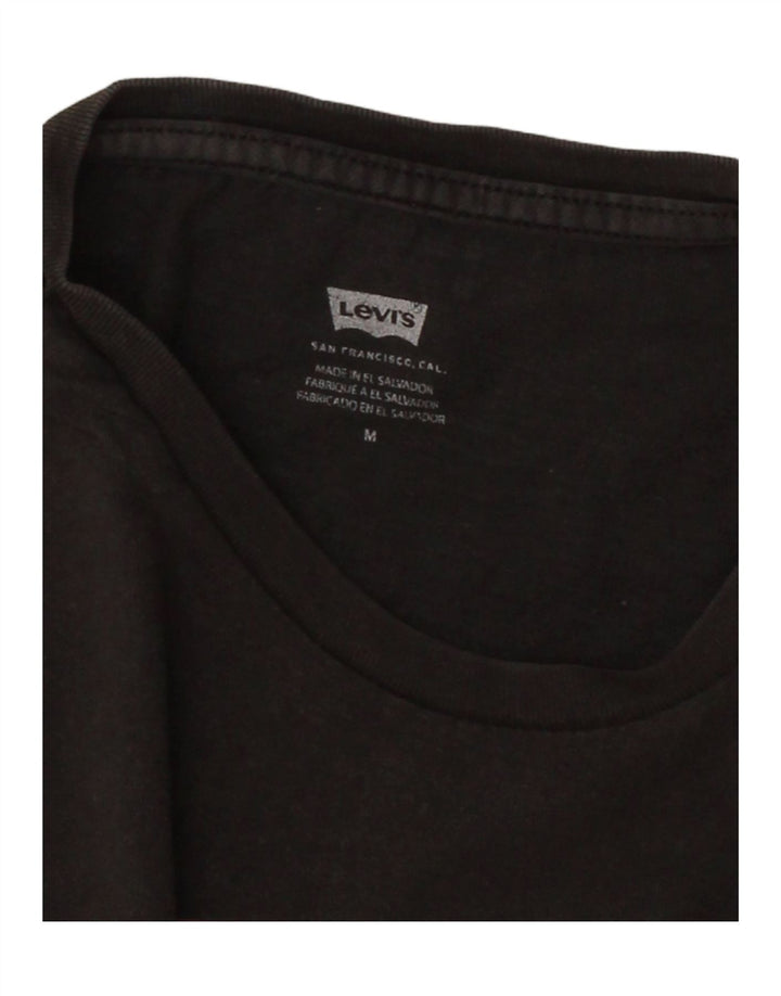 LEVI'S Mens Graphic T-Shirt Top Medium Black Vintage Levi's and Second-Hand Levi's from Messina Hembry 