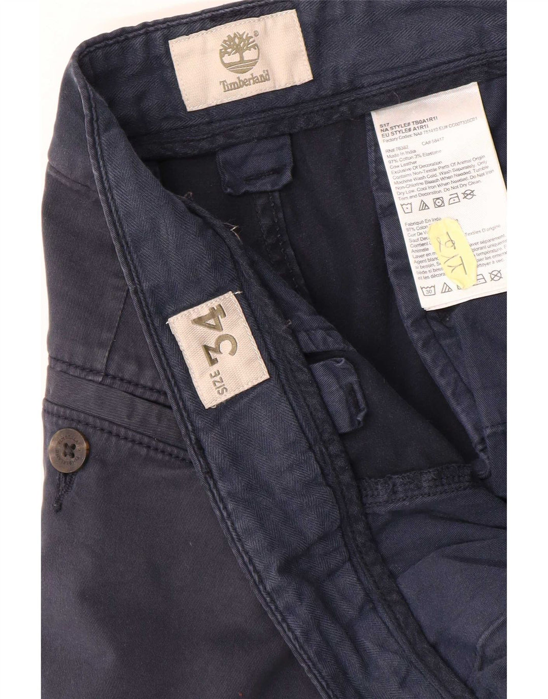 Timberland Herren Chino-Shorts W34 Große marineblaue Baumwolle
