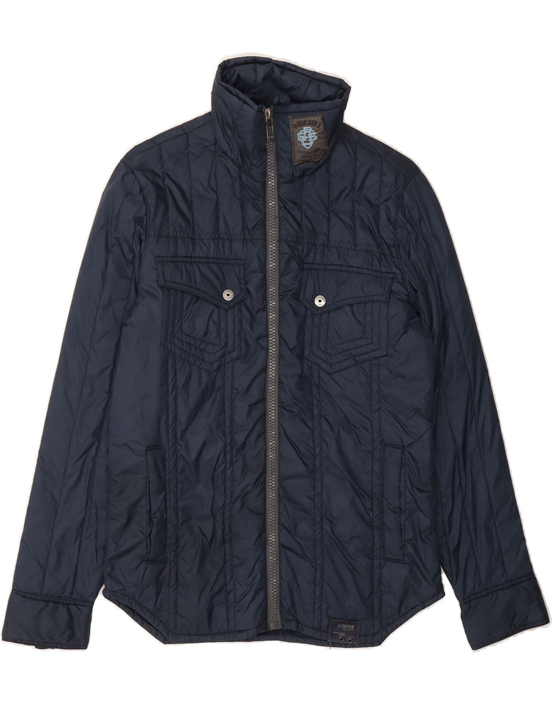 G-STAR Mens Bomber Jacket UK 38 Medium Navy Blue Nylon Vintage G-Star and Second-Hand G-Star from Messina Hembry 