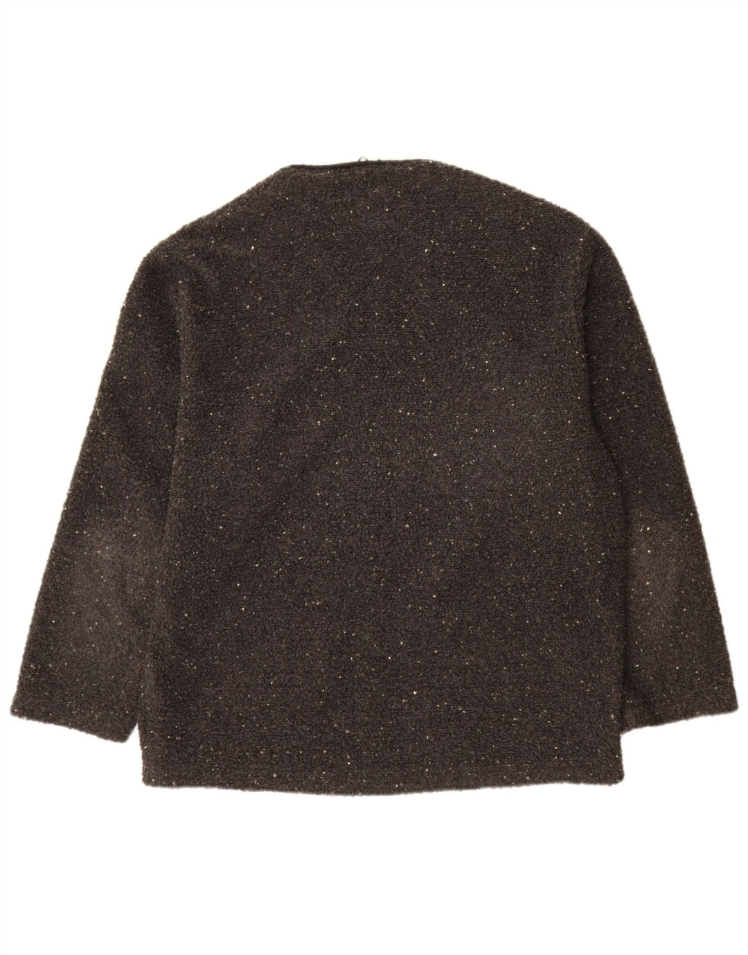 Vintage Damen Cardigan Pullover UK 18 XL Grau geflecktes Polyester