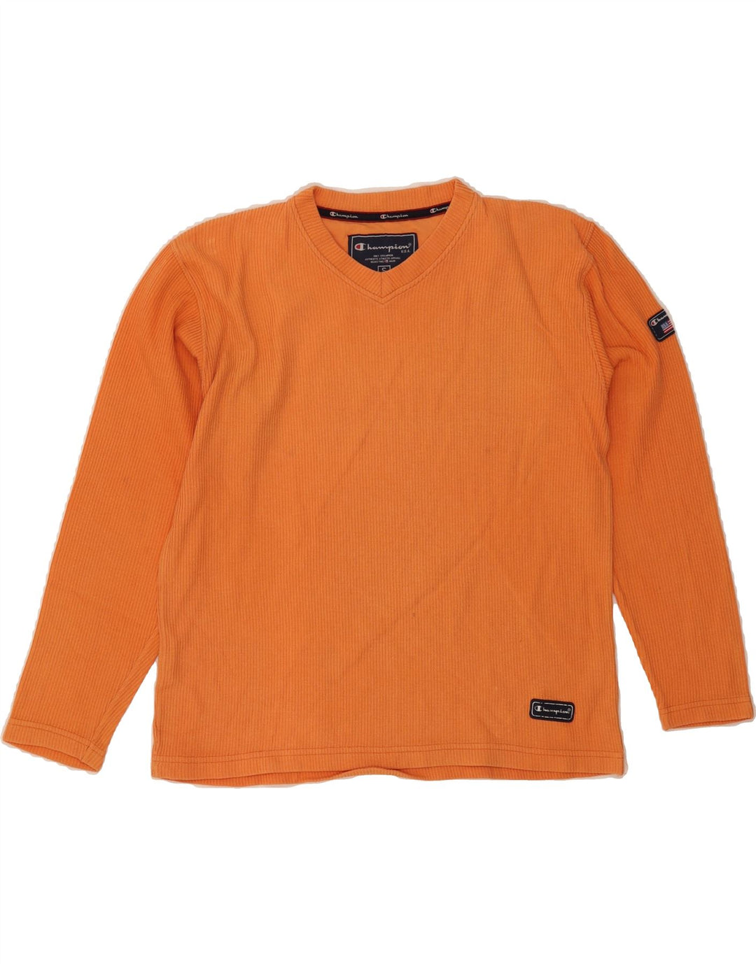 CHAMPION Womens Top Long Sleeve UK 10 Small Orange Cotton Vintage Champion and Second-Hand Champion from Messina Hembry 