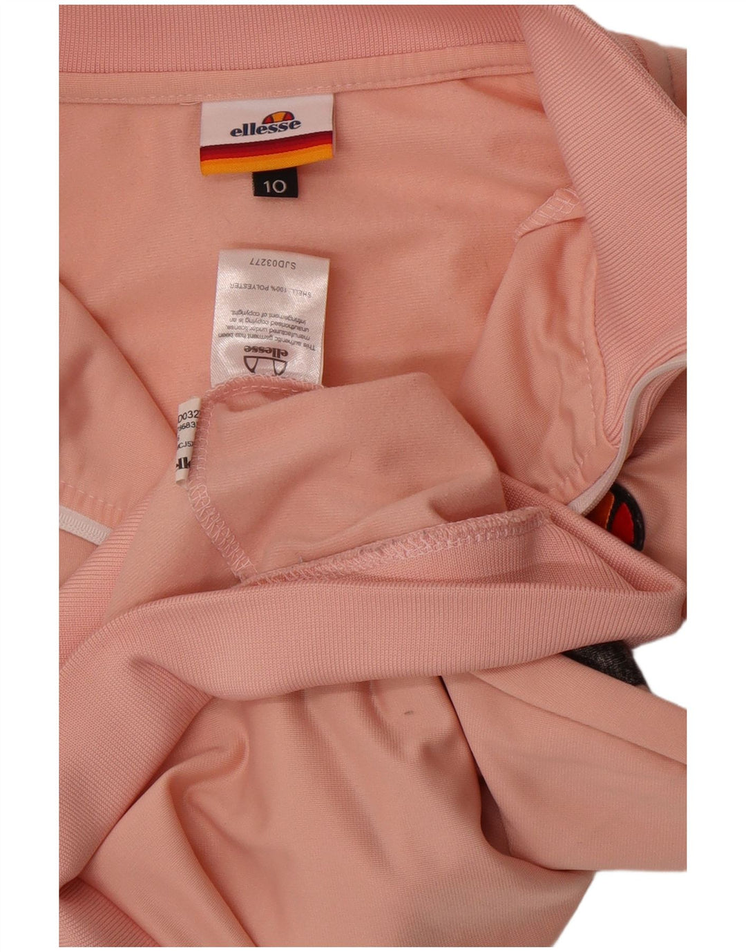 Ellesse Womens Crop Trainingsanzug Top Jacke UK 10 Small Rosa gestreift Polyester