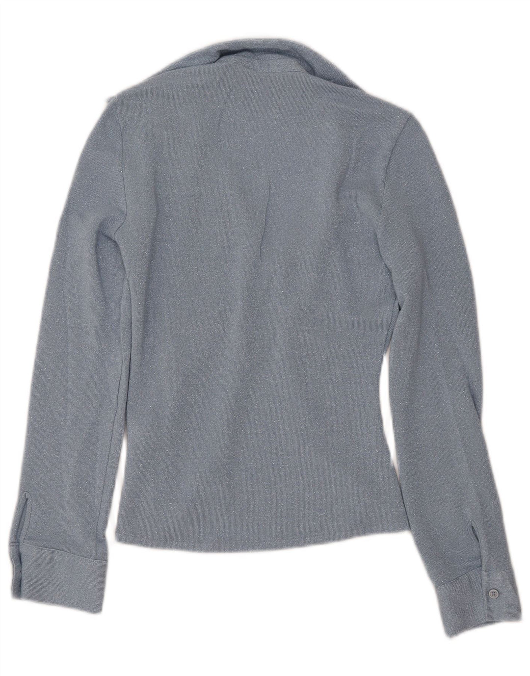 ZARA Damen Langarmblusenoberteil UK 6 XS Blaue Viskose