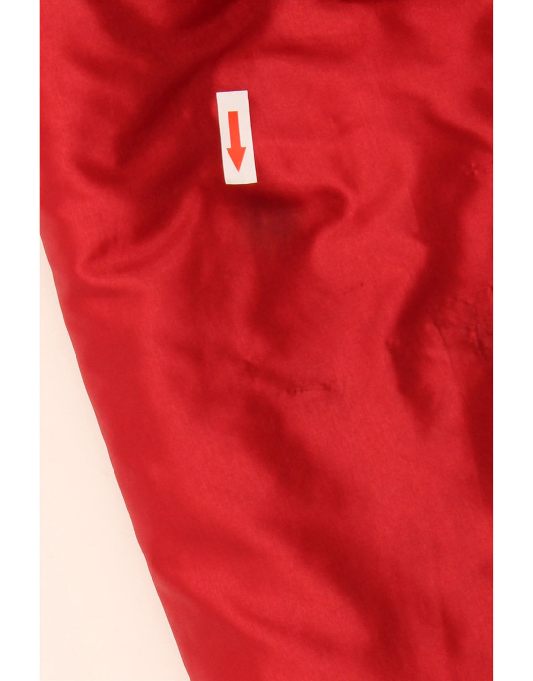 Wattierte Vintage-Damenjacke mit Kapuze, IT 52 2XL, rotes Colourblock-Polyamid