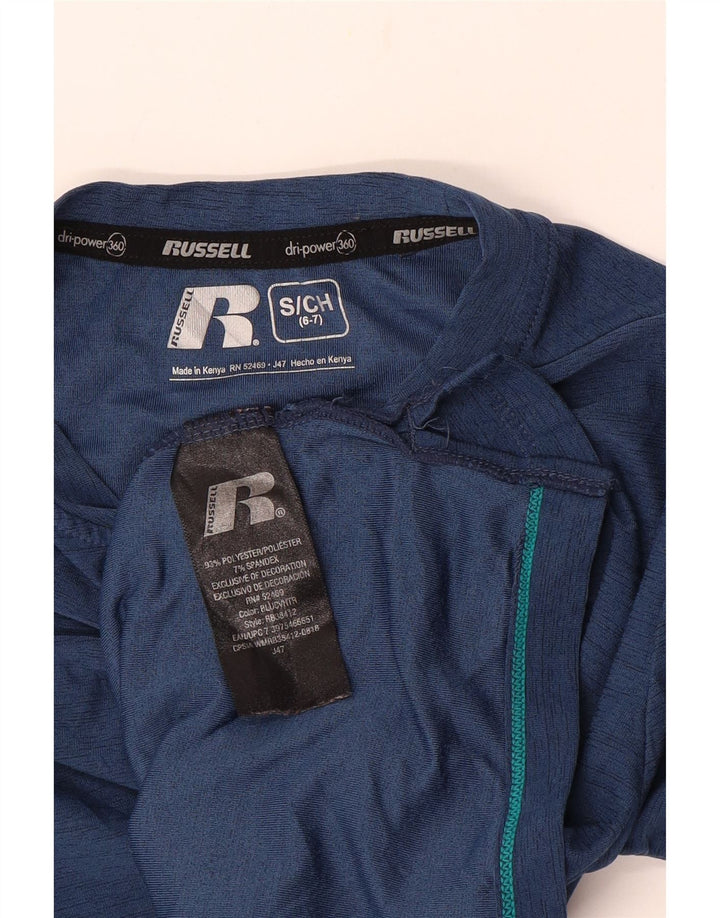 Russell Athletic Dri-Power-Oberteil für Jungen, langärmlig, 6–7 Jahre, Größe S, Marineblau