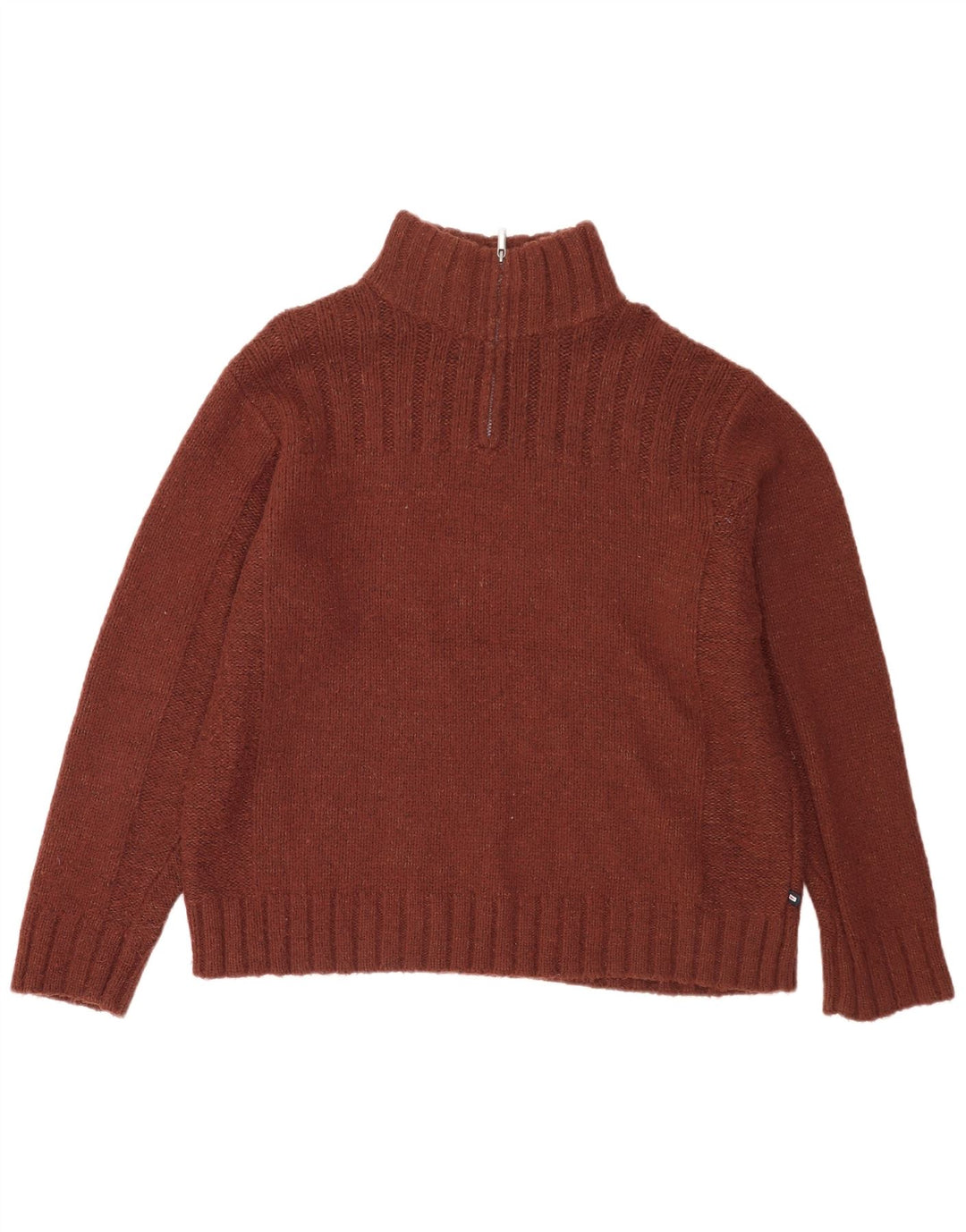 Marks & Spencer Herren-Pullover mit Reißverschluss, XL, braunes Acryl