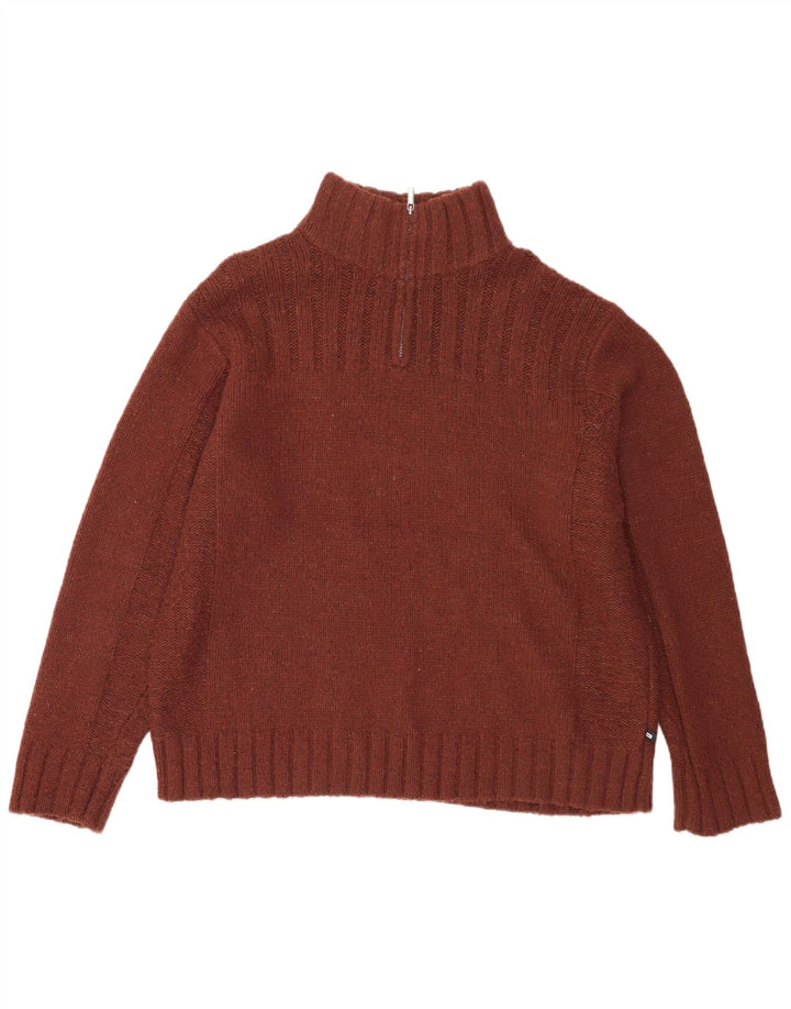 Marks & Spencer Herren-Pullover mit Reißverschluss, XL, braunes Acryl