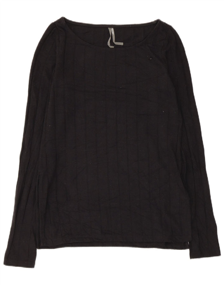 Anthropologie Damen Top Langarm UK 12 Mittelschwarze Viskose