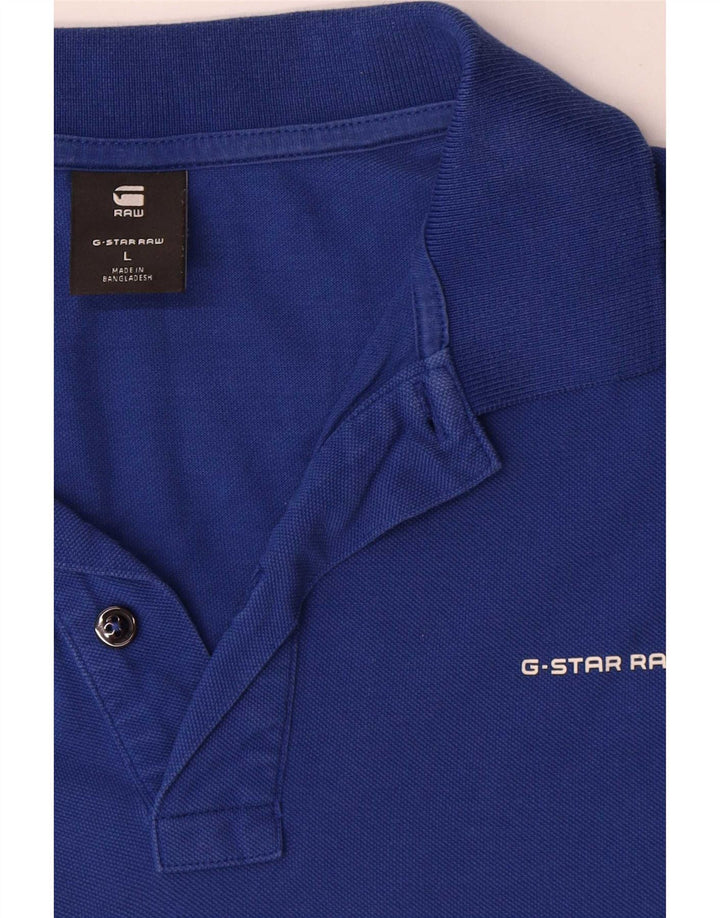 G-Star Raw Poloshirt für Herren, groß, aus blauer Baumwolle