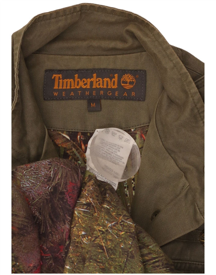 TIMBERLAND Damen Militärjacke UK 12 Medium Khaki Baumwolle