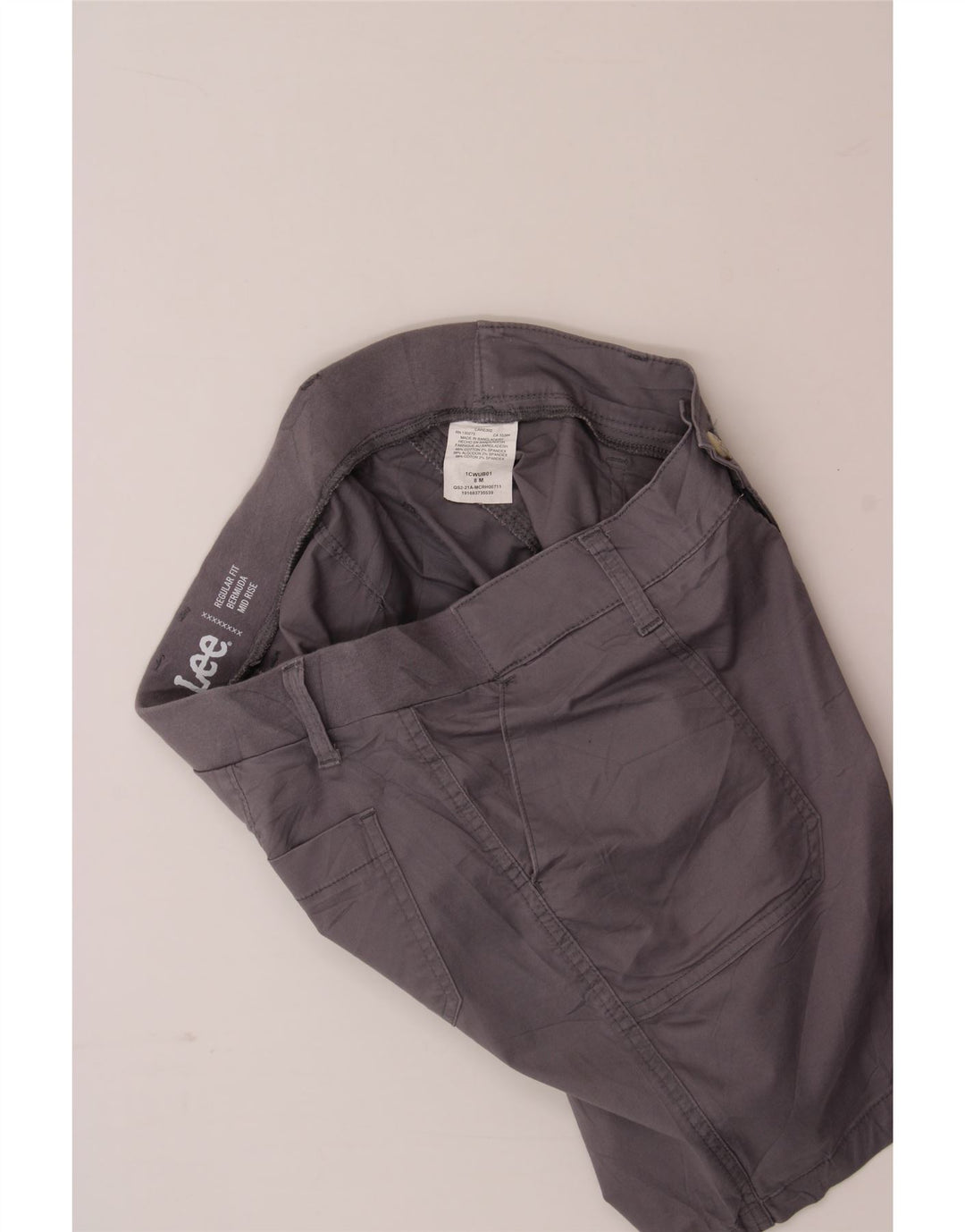 LEE Womens Mid Rise Regular Bermuda Shorts US 8 Medium W34 Grey Cotton Vintage Lee and Second-Hand Lee from Messina Hembry 