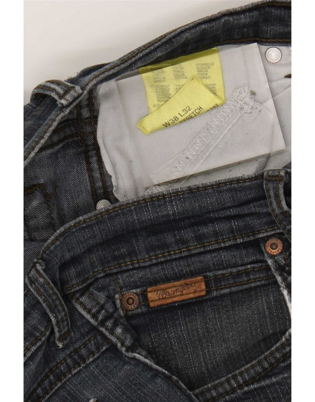 Wrangler Herren Straight Jeans W38 L32 Marineblaue Baumwolle
