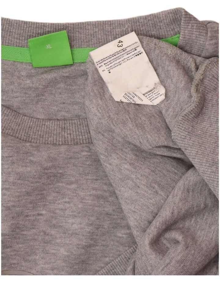 Hugo Boss Herren-Sweatshirt mit Grafik, XL, graue Baumwolle