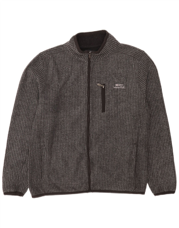 Weird Fish Herren Fleecejacke UK 40 Large Grau Polyester