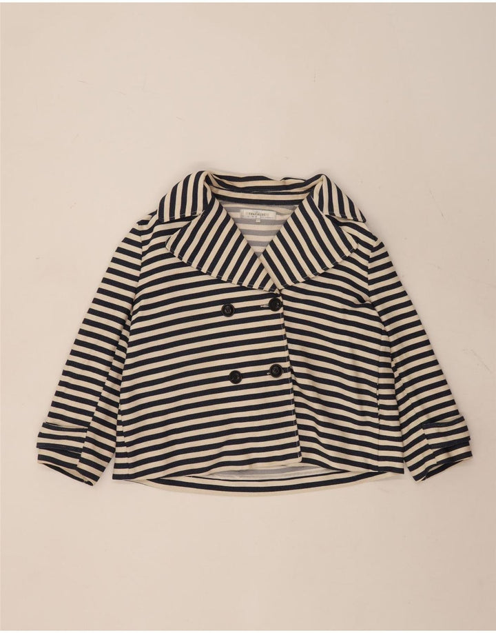 Zara Damen Trafaluc Blazer Jacke UK 16 Large Weiß gestreift
