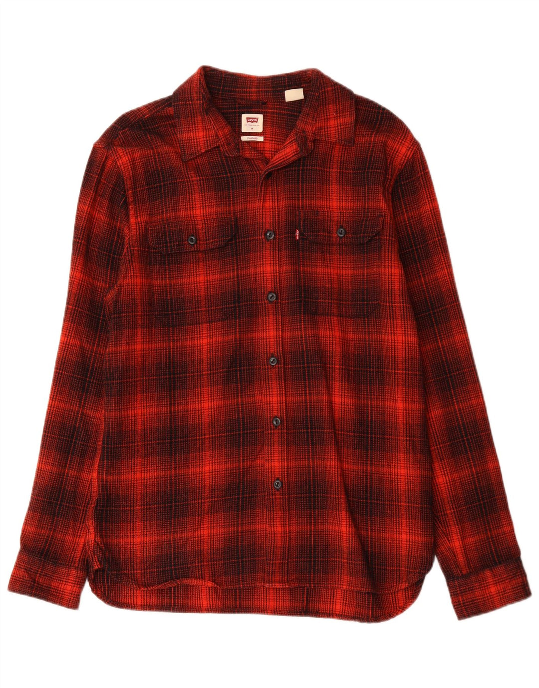 LEVI'S Herren-Standard-Flanellhemd aus mittelrot karierter Baumwolle