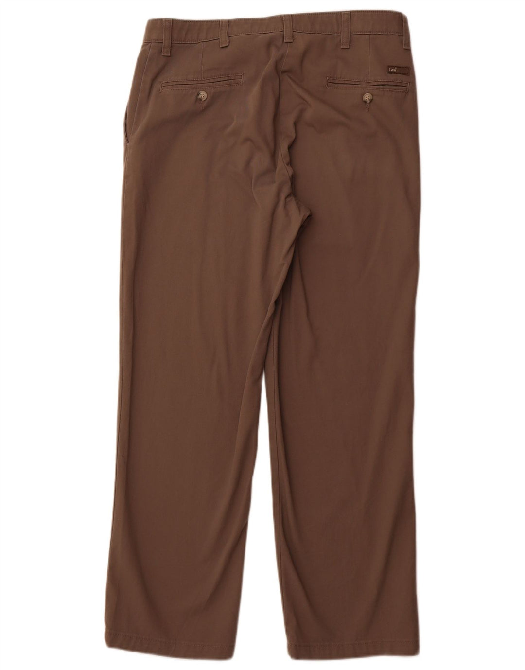 Lee Herren Straight Custom Fit Chinohose W34 L29 Braune Baumwolle