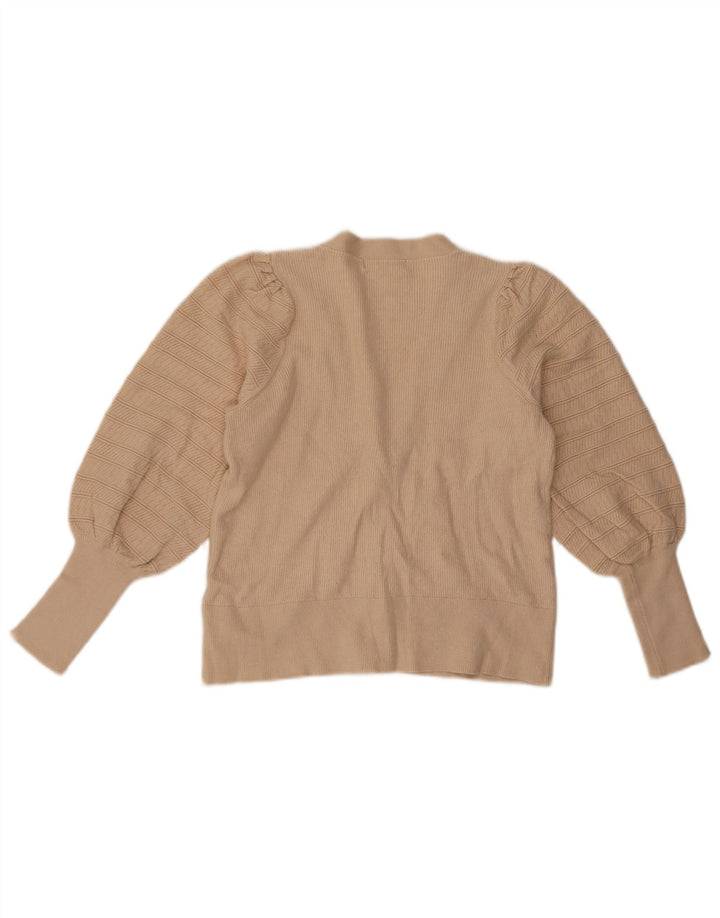 Marks & Spencer Damen Crop Cardigan Pullover UK 12 Mittelbeige Viskose