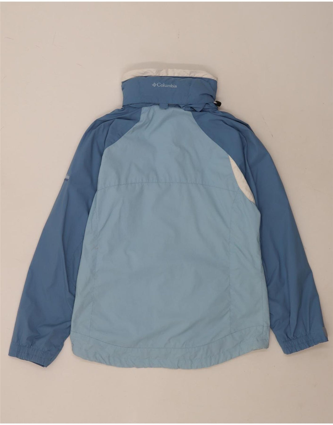 Columbia Damen-Regenjacke mit Kapuze, übergroß, UK 10, klein, Blau, Farbblock