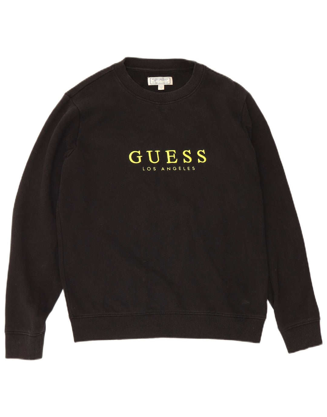 Guess Herren-Sweatshirt mit Grafik, Größe S, schwarze Baumwolle