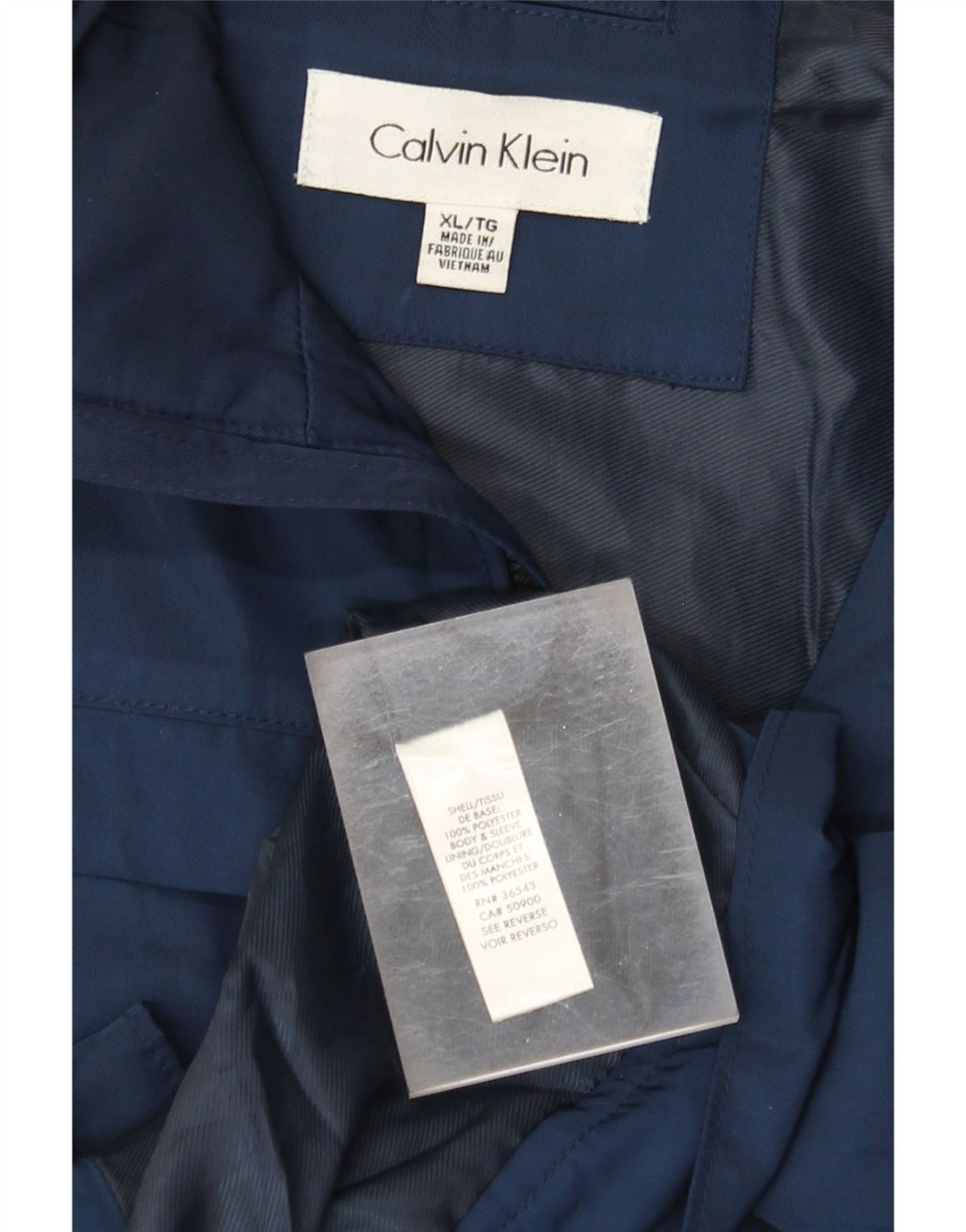 Calvin Klein Herren Bomberjacke UK 42 XL Marineblau Polyester