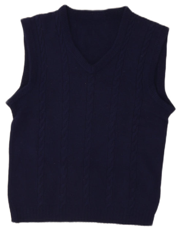 Vintage Herren Weste Tank Top Groß Marineblau