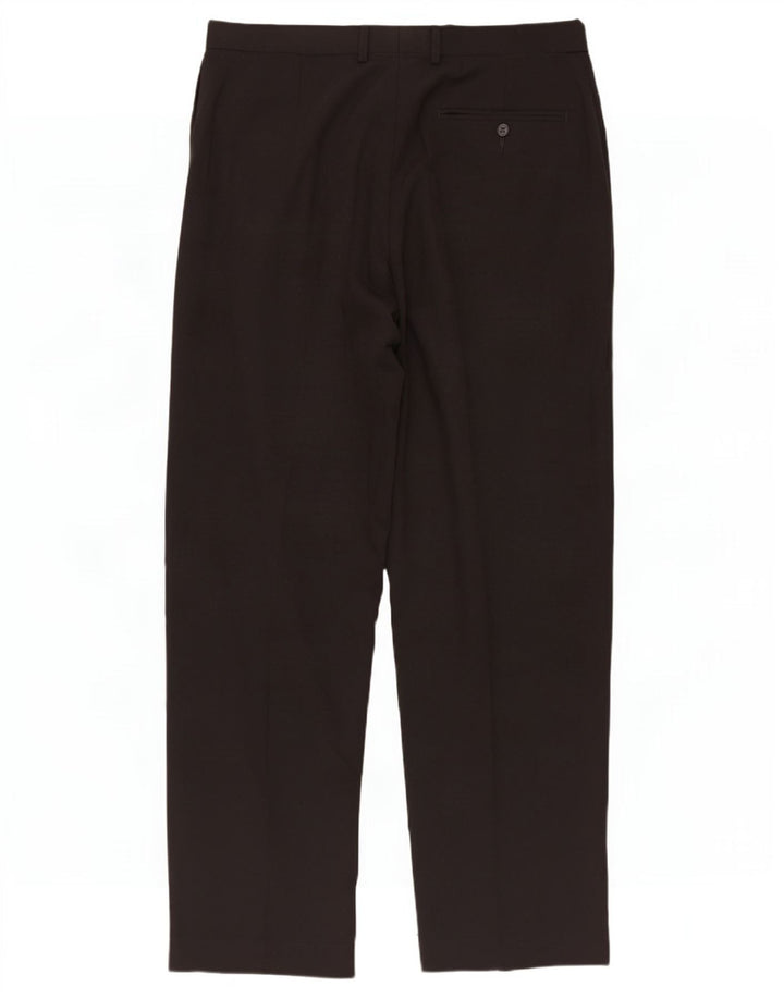 Marks & Spencer Herren-Anzughose mit Pegged-Anzug, W34, L31, schwarzes Polyester