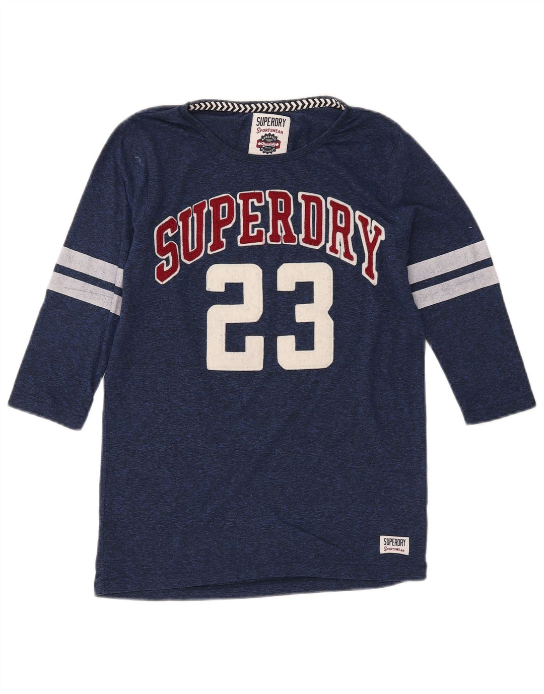 SUPERDRY Grafikoberteil für Damen, 3/4-Ärmel, UK 2 2XS, Marineblau, Polyester