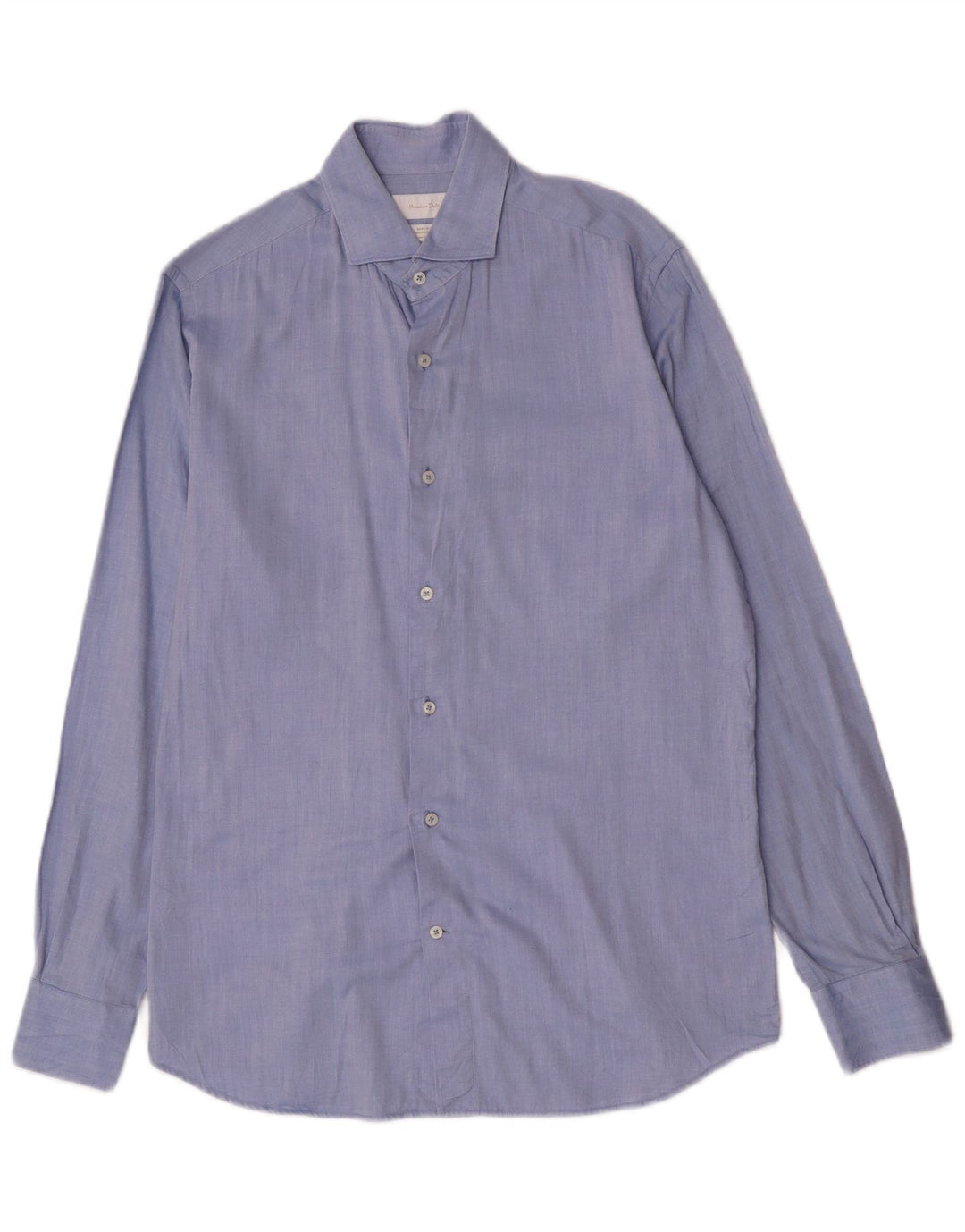Massimo Dutti Herrenhemd EU 40 15 1/2 mittelblaue Baumwolle