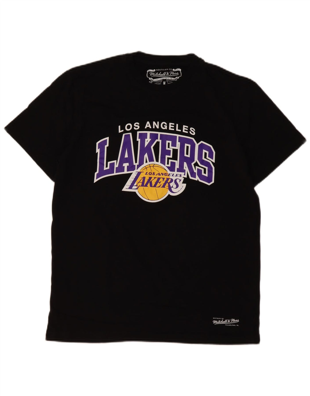 MITCHELL & NESS Herren Los Angeles Lakers Grafik-T-Shirt-Oberteil Medium Schwarz