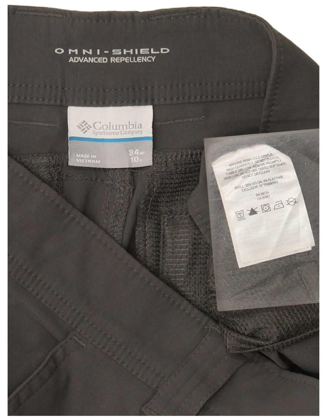 Columbia Herren Omni-Shade Shorts W34 Large Graues Nylon