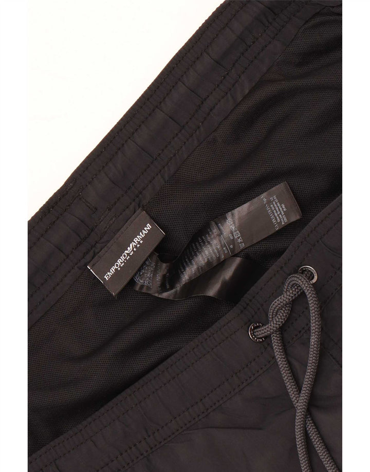 Emporio Armani Herren-Badeshorts mit Grafik, EU 48, mittelschwarz, Polyamid