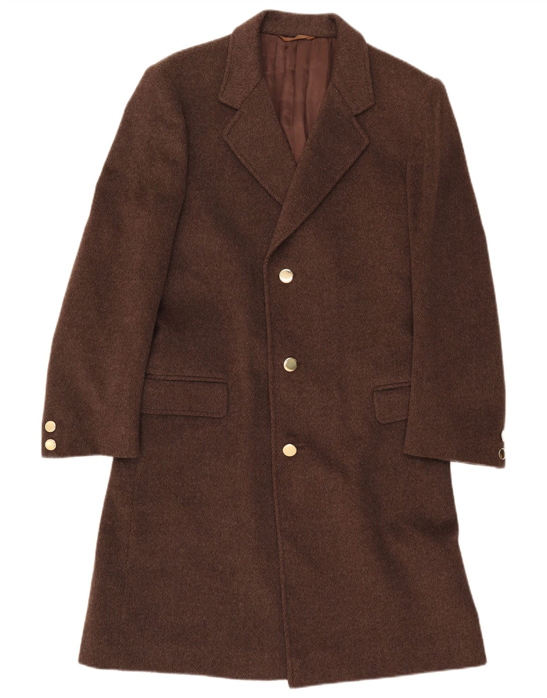Vintage Damen Mantel IT 52 2XL Braune Wolle