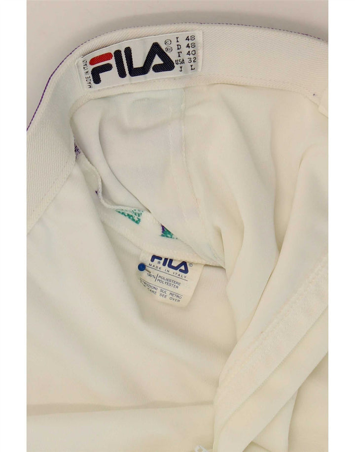 Fila Herren Freizeitshorts IT 48 Medium W32 Weiß gestreift Polyester