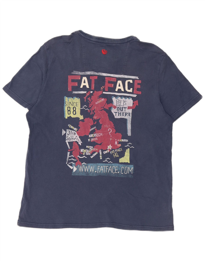 FAT FACE Mens Graphic T-Shirt Top Medium Navy Blue Cotton