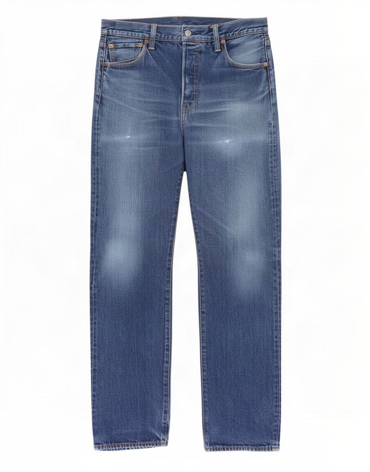 Levi's Herren Distressed Straight Jeans W34 L34 Blaue Baumwolle