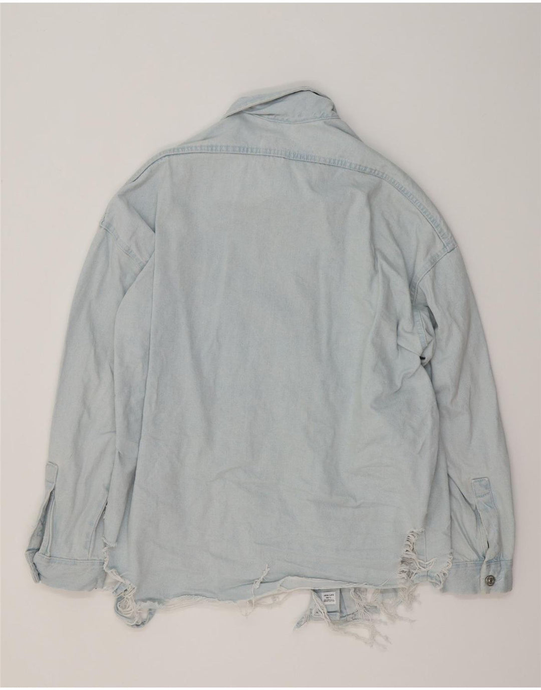 ZARA Damen Übergroßes Jeanshemd UK 10 Small Blaue Baumwolle