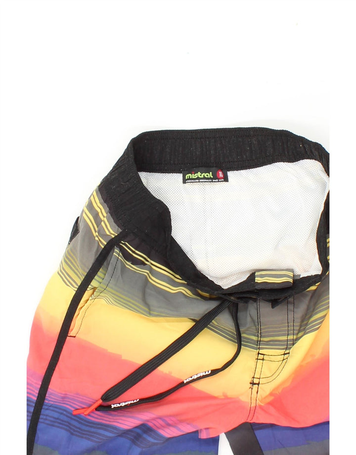 MISTRAL Boys Swimming Shorts 9-10 Years Multicoloured Striped Vintage Mistral and Second-Hand Mistral from Messina Hembry 