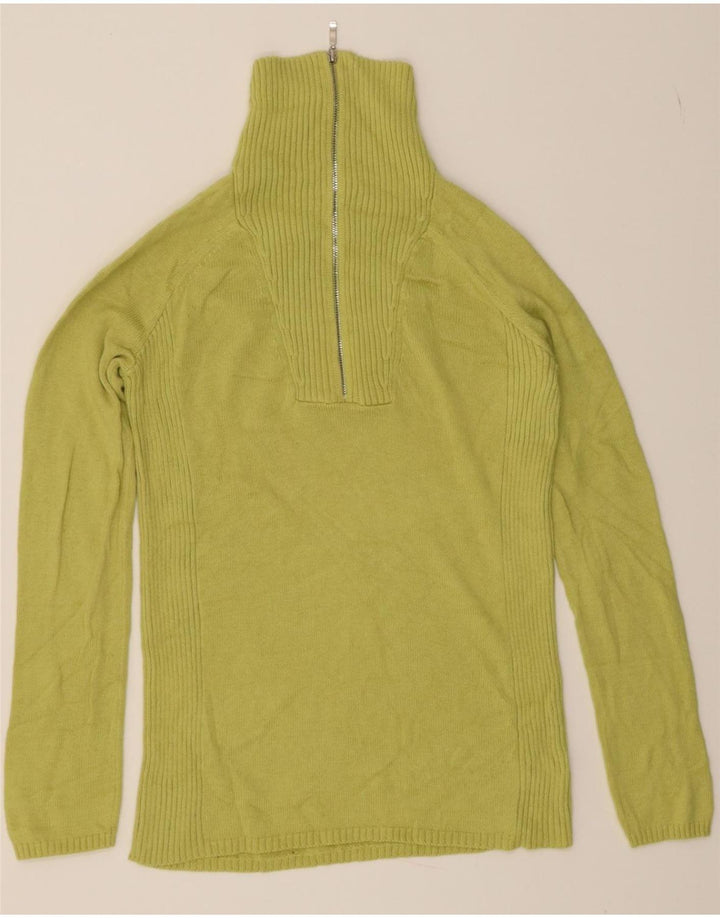 EDDIE BAUER Mens Zip Neck Jumper Sweater Medium Green Cotton Vintage Eddie Bauer and Second-Hand Eddie Bauer from Messina Hembry 