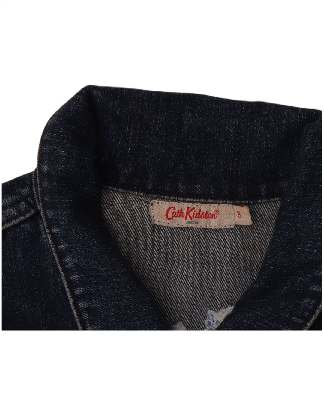 Cath Kidston Damen-Jeansjacke, Größe S, Marineblau, Baumwolle, Blumenmuster, UK 8