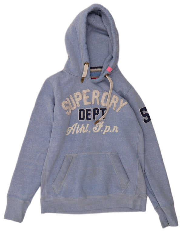 Superdry Graphic Hoodie-Pullover für Damen, UK 14, Größe L, blau meliert, Baumwolle