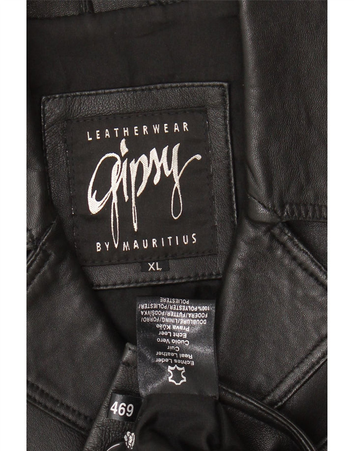 GIPSY BY MAURITIUS Herren Lederjacke XL Schwarzes Leder